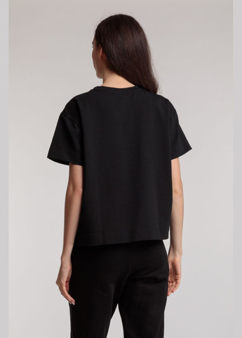 Футболка прямая черная с большой малиновой надписью женская Amelon Clothing Футболка - (280916159)