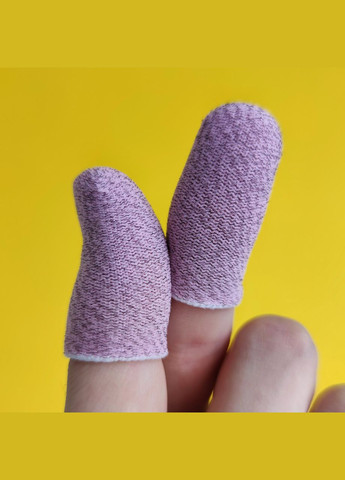 Ігрові напальчники 2 пари Pink / рожеві Fiber з білим манжетом для гри на телефоні смартфоні No Brand (322400901)