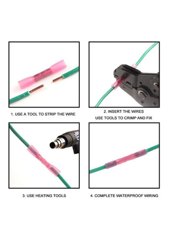 З'єднувальна гільза з термоусадкою під опресовування для швидкого монтажу 4.0 - 6.0 мм З'єднувач електричний 5 шт жовтий Bodasan (329443840)