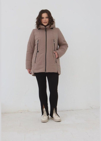 Бежевая зимняя куртка женская зимняя бежевая No Brand Жіноча зимова куртка