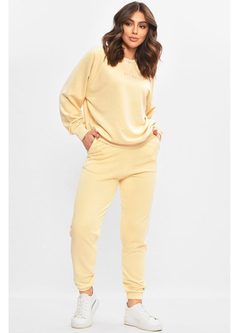 Спортивный костюм женский бежевого цвета Let's Shop (362627007)