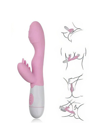 Вібратор – кролик для подвійної стимуляції (рожевий, тип ААА) We Love (313448643)