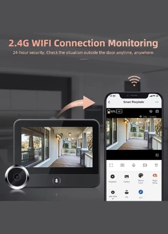 Wi-Fi видеодомофон с 4.3" монитором с невидимой подсветкой и записью A15, Tuya app Nectronix (388483836)