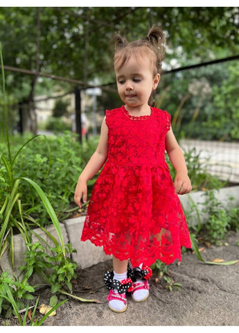 Яскраво-червона розкішна з органзи No Brand (368717826)