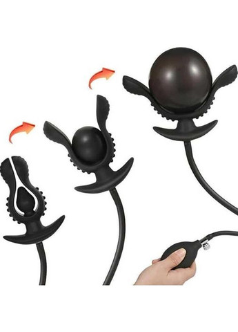 Надувной анальный расширитель Aisin Bud 4,5 см – 8 см черного цвета в форме бутона цветка. China (360603477)