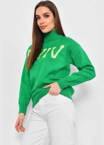 Зеленый зимний свитер женский зеленого цвета пуловер Let's Shop