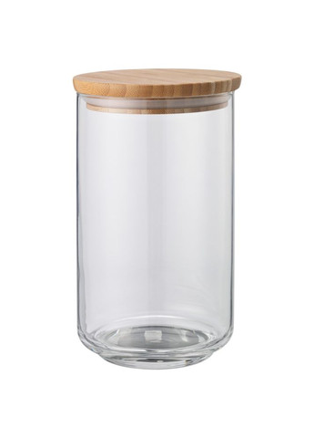 Банка с крышкой прозрачное стекло бамбук 1.1 л IKEA (277964976)