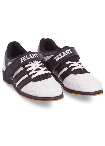 Білі всесезон штангетки для важкої атлетики та пауерліфтингу шкіряні ob-4588 розмір білий-чорний Zelart