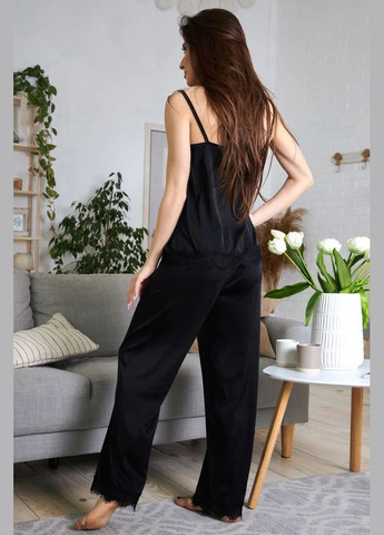 Чорна всесезон піжама топ + брюки Seventeen