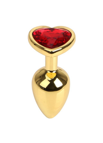 Анальная пробка S 3 см золотая маленькая с камнем сердечко TOYFA Metal Focus (303891694)