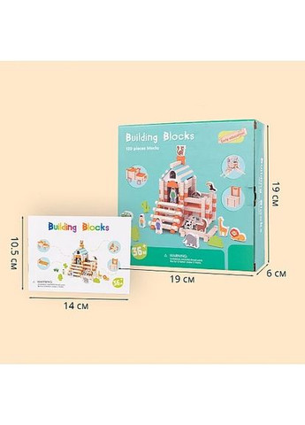 Деревянный конструктор Ферма с фигурками 107 деталей + 15 фигур No Brand (358936354)