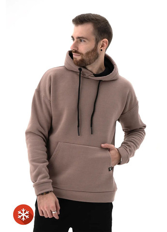 Мужской теплый худи больших размеров Basic Big 3 Мокко Teamv (316354924)