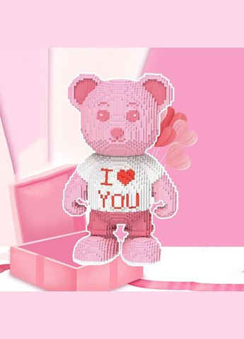 Конструктор для взрослых и детей Magic Blocks "I love you" Розовый на 4450 деталей. Мишка Тедди 34 см Limo Toy (282430873)