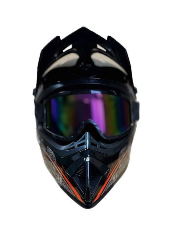 Мотошолом ендуро кросовий Helmet Sebastian + окуляри Standard комплект No Brand (371921001)