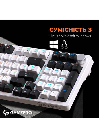 Клавиатура MK170W HotSwap Red Swich RGB White (MK170W) GAMEPRO (306732178)