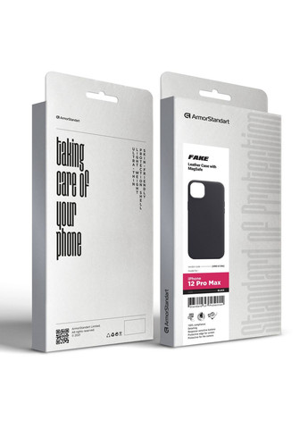 Чехол FAKE Leather Case для Apple iPhone 12 Pro Max Black (ARM61386) PTR ArmorStandart (327890155)