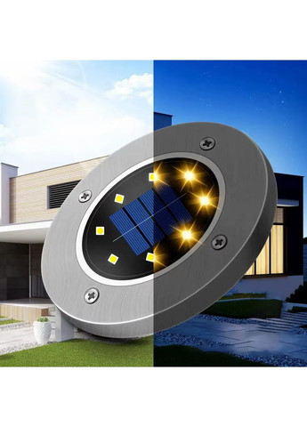 Уличный фонарь на солнечной батарее 4 шт с автоматическим включением садовый светильник с 8 светодиодами No Brand (361161957)