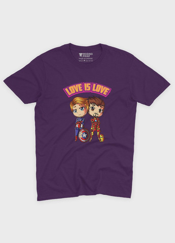 Фиолетовая демисезонная футболка для девочки с принтом супергероями - мстители (ts001-1-dby-006-025-005-g) Modno