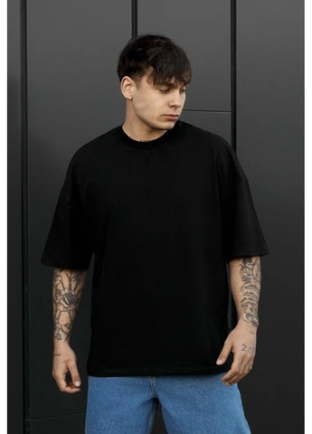 Черная мужская футболка стафф однотонная оверсайз pure of heart oversize seli Staff Футболка