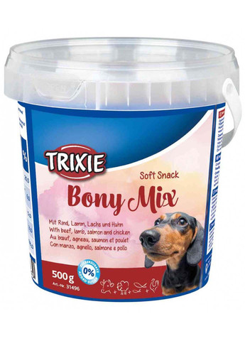 Ласощі для собак Soft Snack Bony Mix баранина яловичина лосось курка 500 г Trixie (285778986)