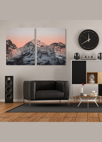 Модульная картина из двух частей Альпы 123x80 см (MK21226) Malevich Store (333339007)