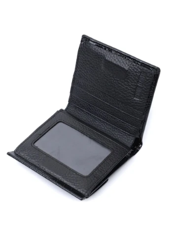 Жіночий фактурний гаманець із натуральної шкіри 22706 Чорний st leather (313861760)