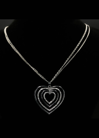 Стальное колье с кулоном в форме сердца и стеклянными кристаллами от Glitter (346241899)