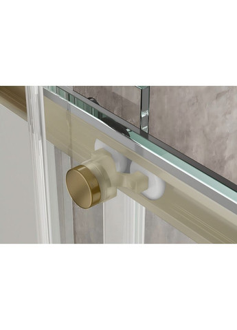 Душова кабіна без піддону SR SC03-90x90x200-TR-12 прозоре скло Easy Clean 6мм, матове золото (KR5358) KOER (330027324)