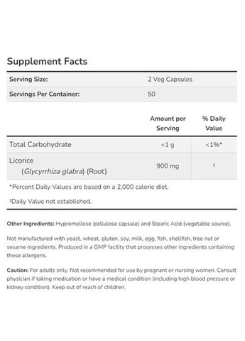 Licorice Root 450 mg 100 Caps Now Foods (362418958)