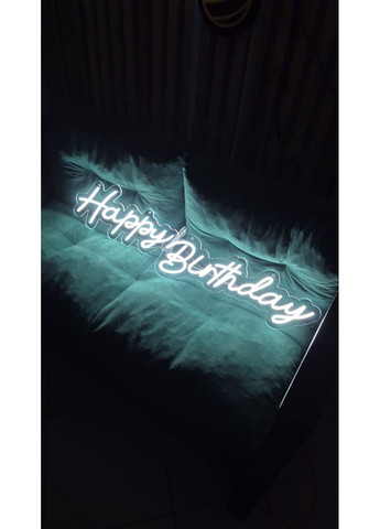 Неоновая Led вывеска Happy Birthday 100х20cм NeonChic (367115489)