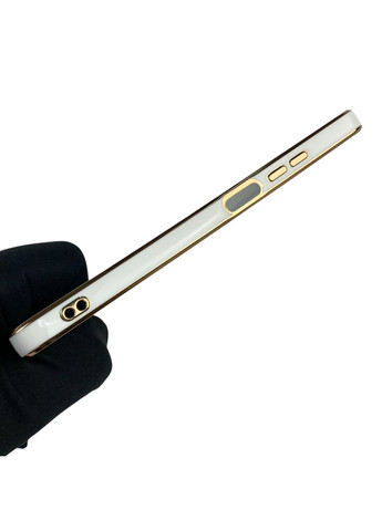 Чохол для A17 глянцевий із захистом камери із золотою окантовкою на оппо а17 білий gs1 Oppo (366231143)