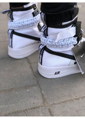 КРОССОВКИ ЖЕНСКИЕ NIKE SPECIAL FLED AIR FORCE 1 WHITE BLACK НАЙК No Brand чёрные демисезоны (369389322)