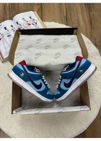 Красные демисезонные кроссовки мужские nike sb dunk low pro x why so sad? the predatory bird найк сб данк красные No Brand