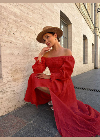 Красное повседневный платье DK/DL Мода без кордонів однотонное