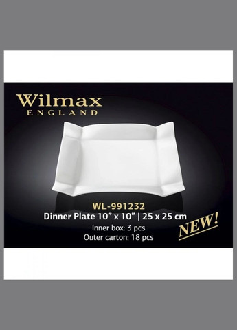Тарілка обідня порцелянова 25х25 см (WL-991232) Wilmax (367982867)