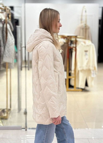 Молочная демисезонная женская куртка cream white CHANEVIA