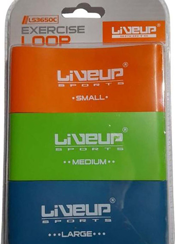 Набір фітнес гумок EXERCISE LOOP помаранчевий, зелений, синій Уні 50х5 см LiveUp (367588386)