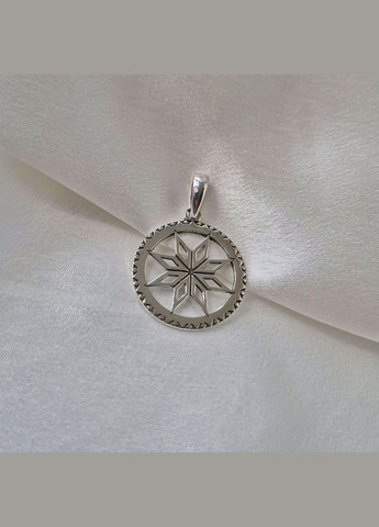 Срібна підвіска оберіг амулет Алатир чорнене срібло 925 проби 89040ч 4.80г No Brand (306741502)