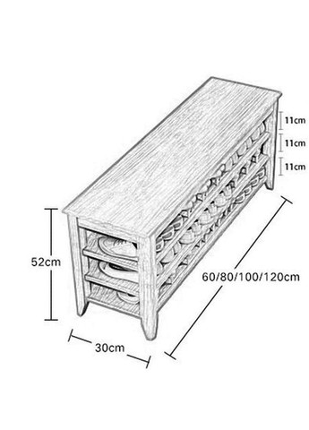 Полиця для взуття з дерева Мартален 100 моріон (ПДО-107511) No Brand (327846720)