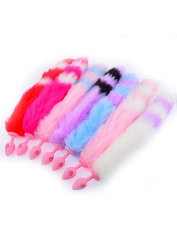 Силиконовая анальная пробка с голубым хвостом 46 см. We Love (293852651)