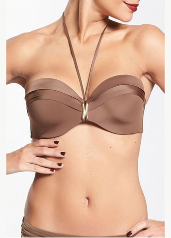 Коричневый летний модный женский купальник шоколадного цвета 6605 q7 бандо Chantelle