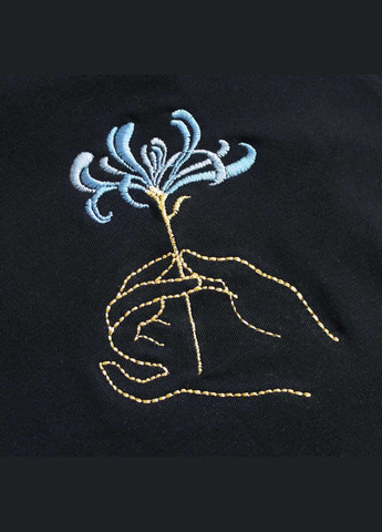 Жіноча футболка з вишивкою Відродження чорна Ladan — 303727293