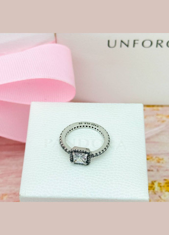 Серебряное кольцо Сверкающий квадрат No Brand (332055430)