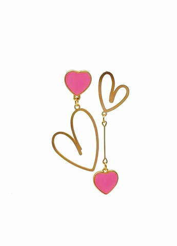Сережки Ассиметричные сердца No Brand (325830970)