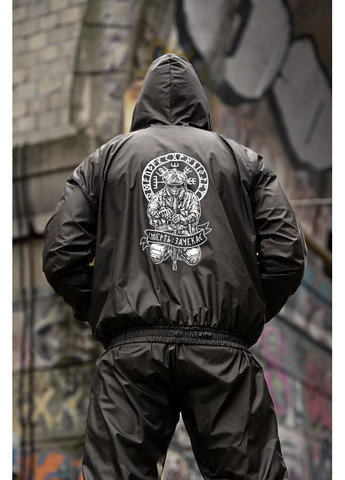 Чоловічий спортивний костюм Руни плащівка чорний весна/осінь No Brand (368848773)