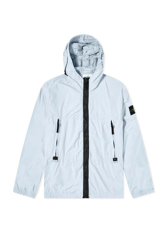 Голубая демисезонная куртка 43831 nylon tc packable lightweight hood jacket Stone Island
