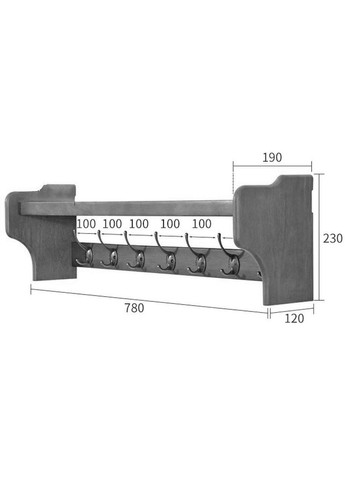 Вешалка для одежды из дерева Бранфорд карри (ВДО-004403) No Brand (327844651)