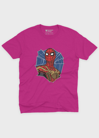 Розовая демисезонная футболка для девочки с принтом супергероя - человек-паук (ts001-1-fuxj-006-014-092-g) Modno
