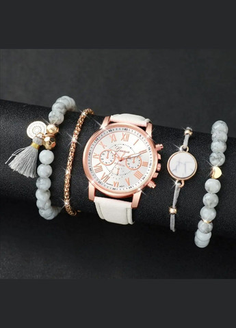 Жіночий годинник кварцовий Білий + 4 браслета Geneva (337713486)