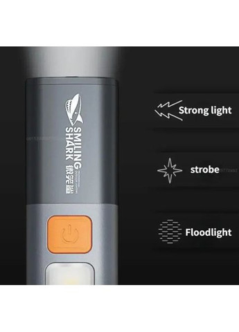 Світлодіодний ліхтарик з карабіном та вологозахист IPX6 Smiling Shark (372084528)